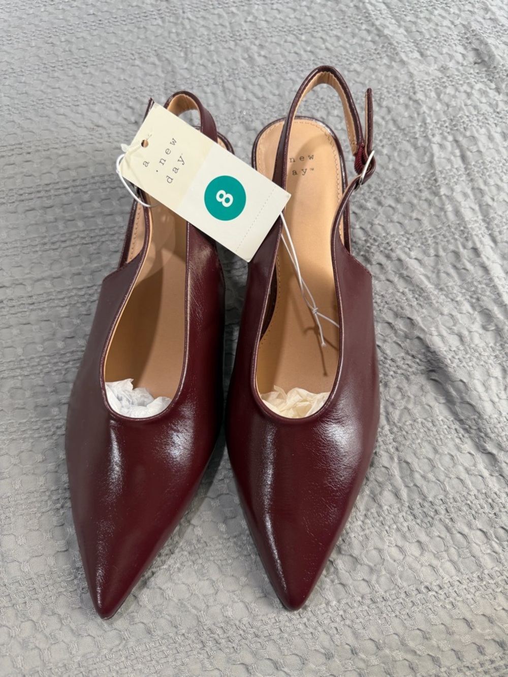 a new day Burgundy Pointed Slingback Pumps